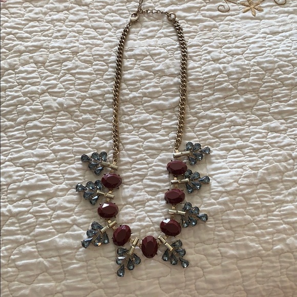 Necklace with blue and dark crimson stones. - Picture 1 of 1